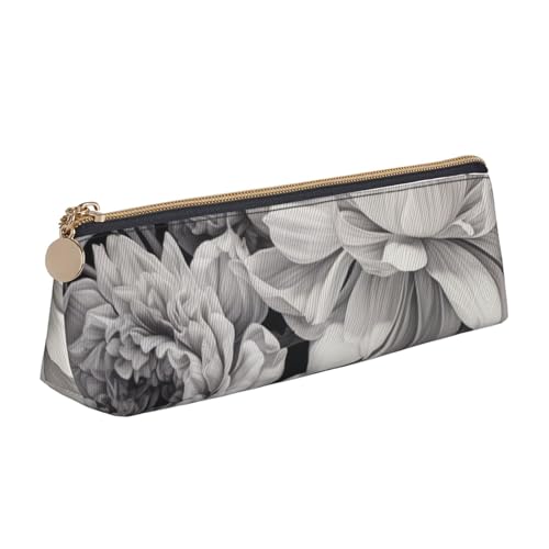 zkyfll Federmäppchen aus Leder mit floralem Graphitdruck, Federmäppchen, Schreibwaren, Organizer, Make-up-Tasche von zkyfll