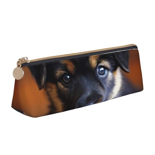 zkyfll Federmäppchen mit Hunde-Aufdruck, Leder, Federmäppchen, Schreibwaren, Organizer, Make-up-Tasche von zkyfll
