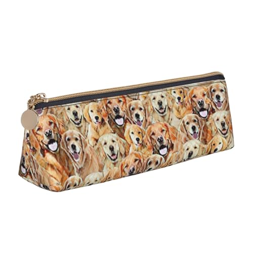 zkyfll Federmäppchen mit Labrador-Retriever-Motiv, personalisierbar, Leder-Federmäppchen, Schreibwaren-Organizer, Make-up-Tasche von zkyfll