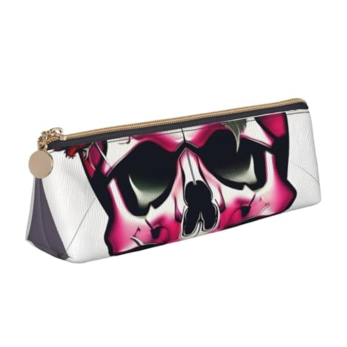 zkyfll Federmäppchen mit Rosen-Schädel-Aufdruck, Leder, Federmäppchen, Schreibwaren, Organizer, Make-up-Tasche zkyfll Federmäppchen mit Rosen-Schädel-Aufdruck, Leder, Federmäppchen, Schreibwaren, Organizer, Make-up-Tasche von zkyfll