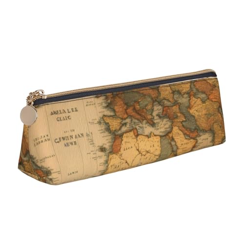 zkyfll Federmäppchen mit Weltkarten-Aufdruck, Leder, Federmäppchen, Schreibwaren, Organizer, Make-up-Tasche zkyfll Federmäppchen mit Weltkarten-Aufdruck, Leder, Federmäppchen, Schreibwaren, Organizer, Make-up-Tasche von zkyfll