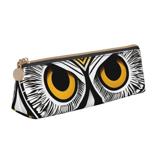 zkyfll Federmäppchen mit niedlichem Eulenmuster, personalisierbar, Leder-Federmäppchen, Schreibwaren-Organizer, Make-up-Tasche von zkyfll