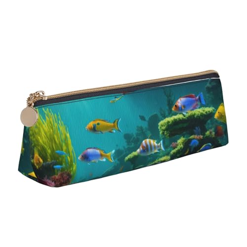 zkyfll Federmäppchen mit niedlichem blauem Fisch-Aufdruck, Leder-Federmäppchen, Schreibwaren-Organizer, Make-up-Tasche zkyfll Federmäppchen mit niedlichem blauem Fisch-Aufdruck, Leder-Federmäppchen, Schreibwaren-Organizer, Make-up-Tasche von zkyfll