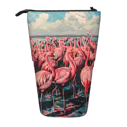zkyfll Flamingos Vertikal Federtasche Teleskop Halter Niedliche Federmappe Stifteetui Organizer von zkyfll