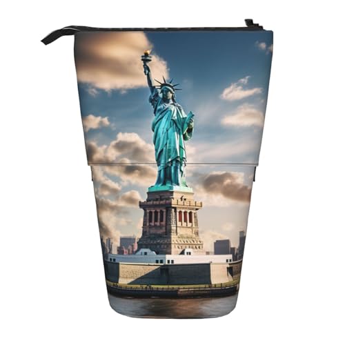 zkyfll Freiheitsstatue in New York - Vertikales Federmäppchen, Teleskop-Halter, schönes Federmäppchen, Stifte-Organizer von zkyfll