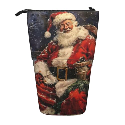 zkyfll Fröhliches Weihnachts-Federmäppchen, vertikal, Teleskop-Halter, niedliches Federmäppchen, Bleistift-Organizer von zkyfll
