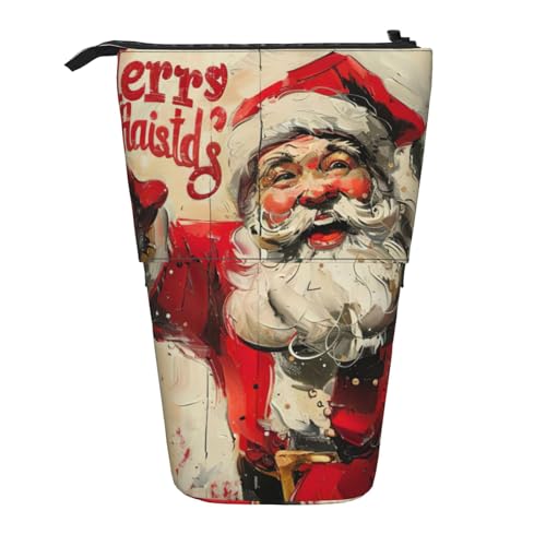 zkyfll Fröhliches Weihnachts-Federmäppchen, vertikal, Teleskop-Halter, niedliches Federmäppchen, Bleistift-Organizer von zkyfll