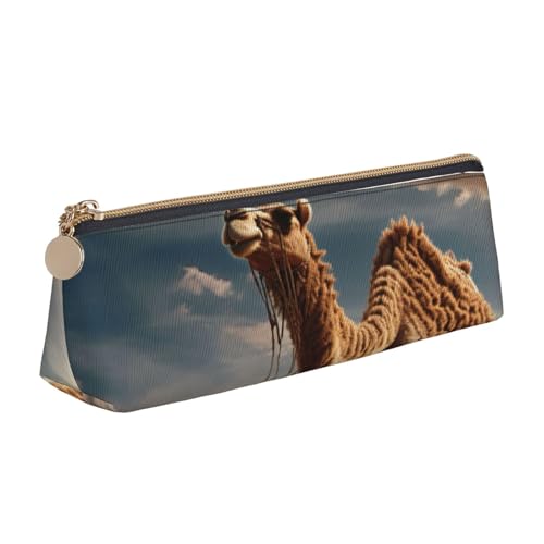 zkyfll Leder-Federmäppchen, Wüstensand, Kamelmuster, Schreibwaren-Organizer, Make-up-Tasche zkyfll Leder-Federmäppchen, Wüstensand, Kamelmuster, Schreibwaren-Organizer, Make-up-Tasche von zkyfll