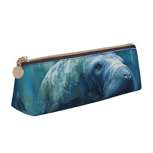 zkyfll Leder-Federmäppchen mit Seekuh-Motiv, Schreibwaren-Organizer, Make-up-Tasche zkyfll Leder-Federmäppchen mit Seekuh-Motiv, Schreibwaren-Organizer, Make-up-Tasche von zkyfll
