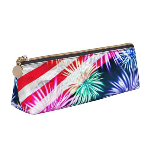 zkyfll Patriotisches Federmäppchen mit amerikanischer Flagge, Leder, Federmäppchen, Schreibwaren, Organizer, Make-up-Tasche von zkyfll