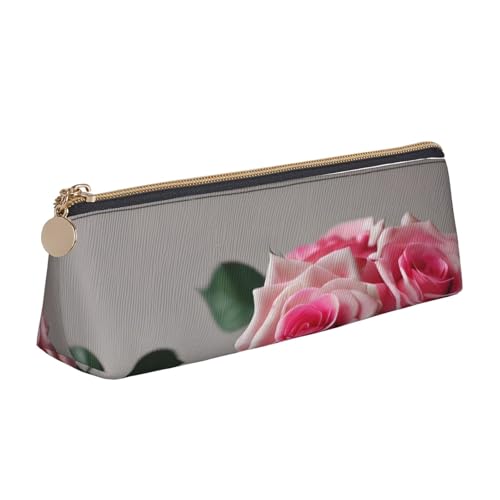 zkyfll Personalisiertes Federmäppchen aus Leder mit Rosenmuster, Schreibwaren-Organizer, Make-up-Tasche zkyfll Personalisiertes Federmäppchen aus Leder mit Rosenmuster, Schreibwaren-Organizer, Make-up-Tasche von zkyfll