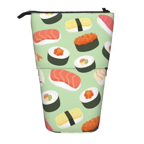 zkyfll Sushi-Druck-Federmäppchen, vertikal, teleskopischer Ständer, niedliches Federmäppchen, Bleistift-Organizer zkyfll Sushi-Druck-Federmäppchen, vertikal, teleskopischer Ständer, niedliches Federmäppchen, Bleistift-Organizer von zkyfll