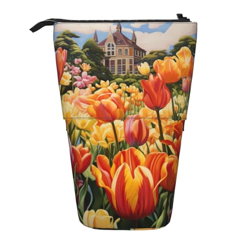 zkyfll Tulip Garden Vertikales Federmäppchen, Teleskop-Halter, niedliches Federmäppchen, Stifte-Organizer von zkyfll