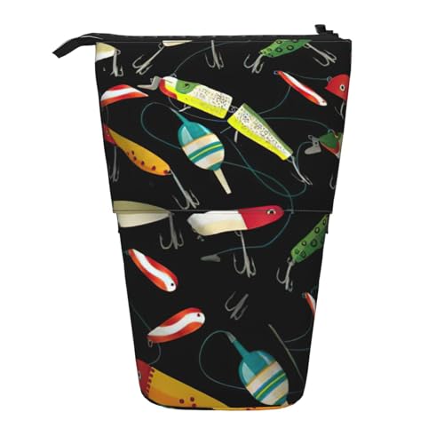 zkyfll Vertikale Angelköder-Federmäppchen, Teleskop-Ständer, niedliches Federmäppchen, Bleistift-Organizer von zkyfll