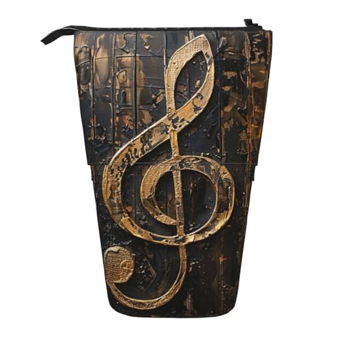 zkyfll Vertikales Federmäppchen mit Musik-Symbolen, Teleskopständer, niedliches Federmäppchen, Bleistift-Organizer von zkyfll