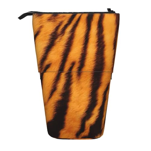 zkyfll Vertikales Federmäppchen mit Tigerstreifenmuster, Teleskop-Halter, niedliches Federmäppchen, Bleistift-Organizer von zkyfll