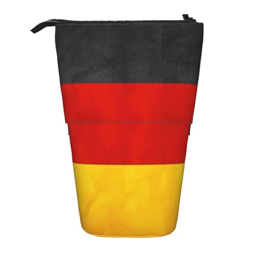 zkyfll Vertikales Mäppchen mit Deutschlandflaggen-Muster, Teleskop-Halter, niedliches Federmäppchen, Bleistift-Organizer von zkyfll