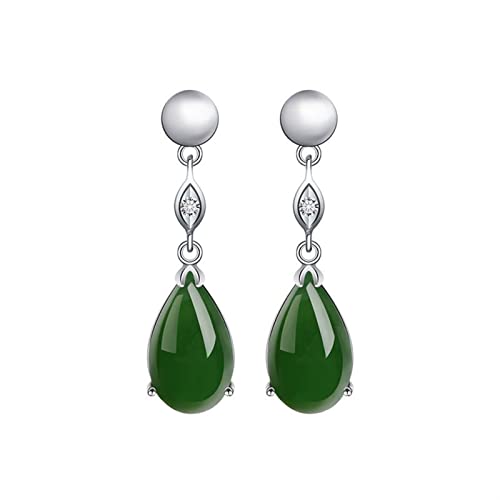 zlw-shop Ohrringe Vintage Damen Ohrringe 925 Silber Natural Jasper Tropfenform Tropfen Ohrringe Damen Elegante Luxus Luxus Schmuck Ohrringe Damen Ohrringe von zlw-shop