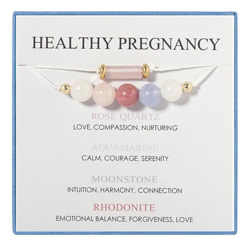 Gesundes Schwangerschaftsgeschenk, Schwangerschaftsgeschenke für werdende Mutter, Rosenquarz, Aquamarin, Mondstein, Rhodonit-Armband für Frauen, erstmalige Mutter, spirituelles Armband Gesundes Schwangerschaftsgeschenk, Schwangerschaftsgeschenke für werdende Mutter, Rosenquarz, Aquamarin, Mondstein, Rhodonit-Armband für Frauen, erstmalige Mutter, spirituelles Armband von zocare