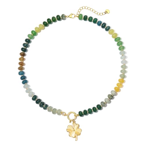 zocare Perlen-Halskette für Damen, natürliche Edelstein-Halskette für Damen, bunte Perlen-Choker-Halskette, handgefertigt, Surfer-Strand-Halskette, trendiger Schmuck, Geschenk für Frauen, One Size zocare Perlen-Halskette für Damen, natürliche Edelstein-Halskette für Damen, bunte Perlen-Choker-Halskette, handgefertigt, Surfer-Strand-Halskette, trendiger Schmuck, Geschenk für Frauen, One Size von zocare