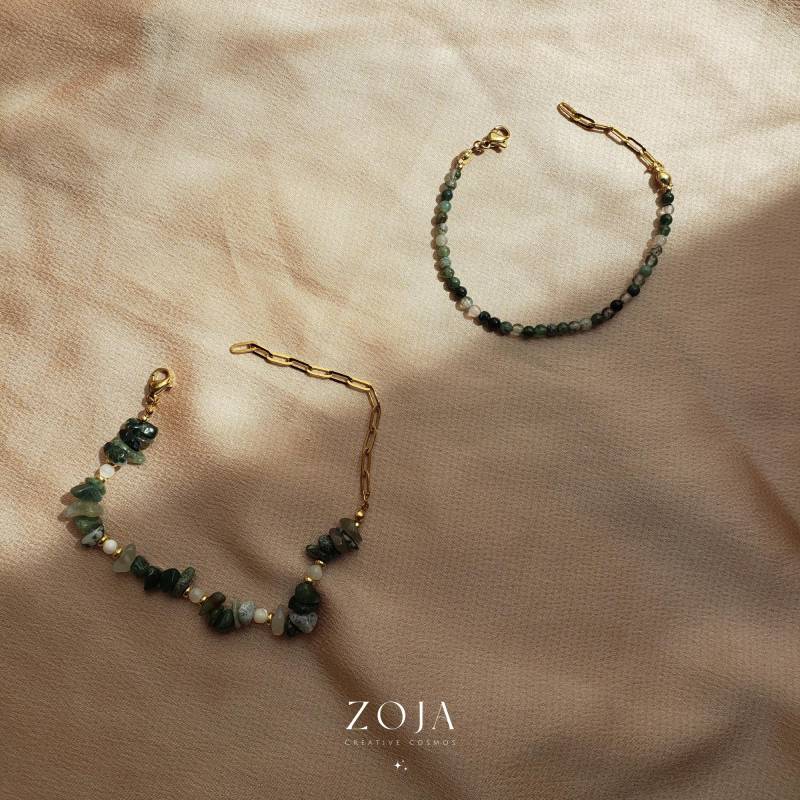 Zoja I Moosachat Armband, Schmuck, Moosachat, Edelsteinschmuck, Kristallschmuck, Splitterarmband, Splitteredelsteinschmuck Zoja I Moosachat Armband, Schmuck, Moosachat, Edelsteinschmuck, Kristallschmuck, Splitterarmband, Splitteredelsteinschmuck von zojacosmos