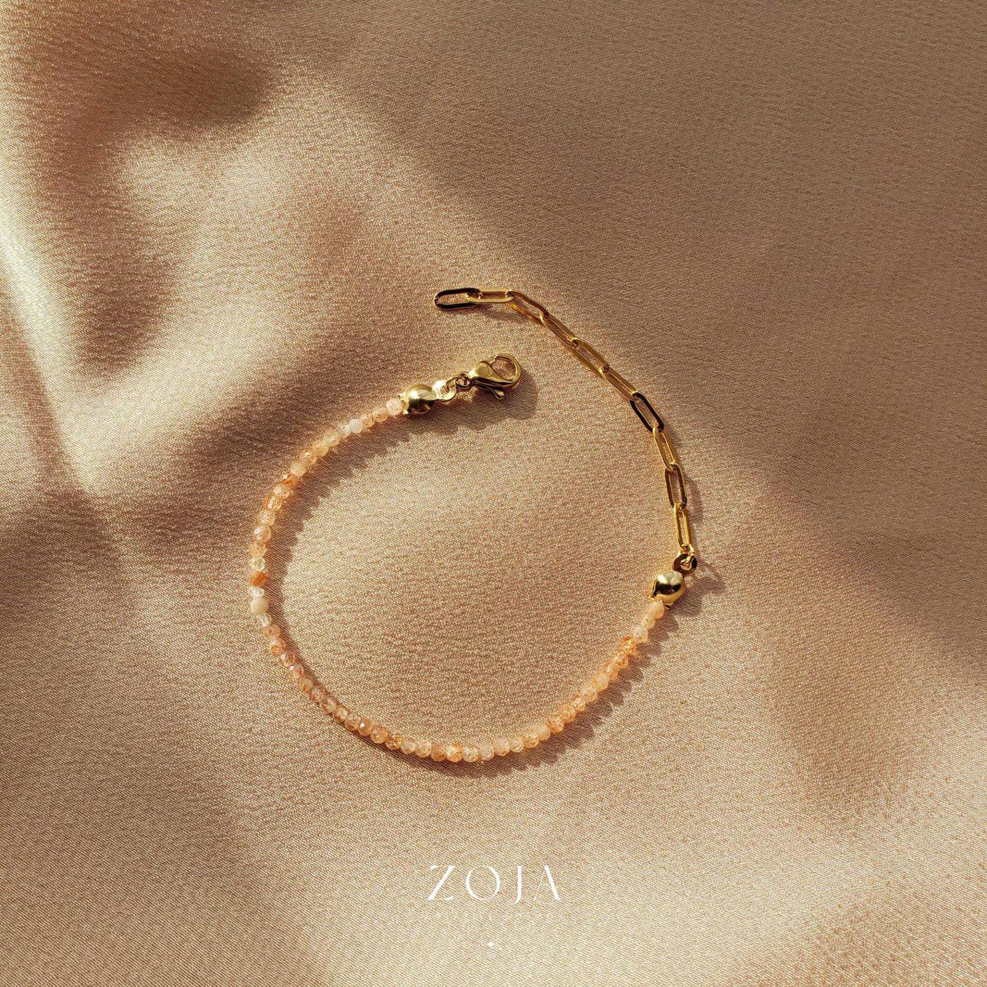 Zoja I Zierliches Sonnenstein-Armband, Edelsteinarmband, Sonnenstein, Kristallschmuck, Sonnenstein Zoja I Zierliches Sonnenstein-Armband, Edelsteinarmband, Sonnenstein, Kristallschmuck, Sonnenstein von zojacosmos