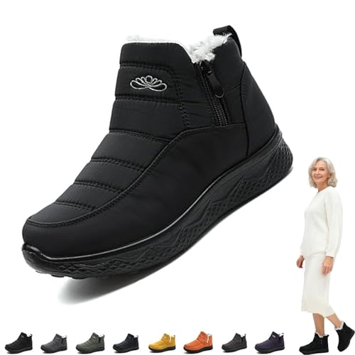 2026 New Dritnow Shoes Women's Warm Snow Boots, Non-Slip & Fur-Lined Slip On Boots for Women Comfort & Durability (Black,35) von zoocco
