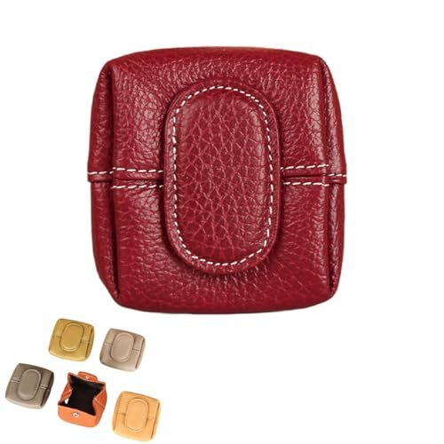 Solid Color Mini Coin Purse, Solid Color Mini Coin Purse for Women, Waterproof Portable Multipurpose Small Organizer (Bright red) von zoocco