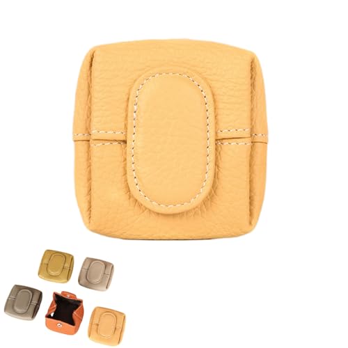 Solid Color Mini Coin Purse, Solid Color Mini Coin Purse for Women, Waterproof Portable Multipurpose Small Organizer (Goose Yellow) von zoocco