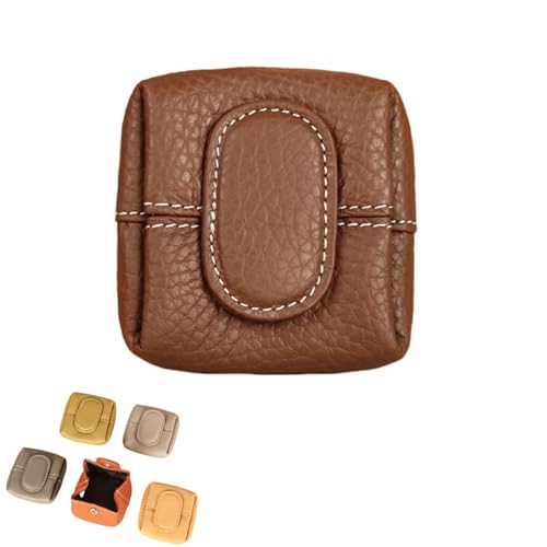Solid Color Mini Coin Purse, Solid Color Mini Coin Purse for Women, Waterproof Portable Multipurpose Small Organizer (Milk Tea) von zoocco