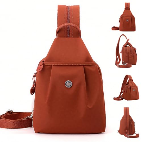 Waterproof Two Way Commuter Bag, Anti-Theft Waterproof 2-Way Commuter Bag Lightweight & Multi-Pockets for Women (Orange) von zoocco