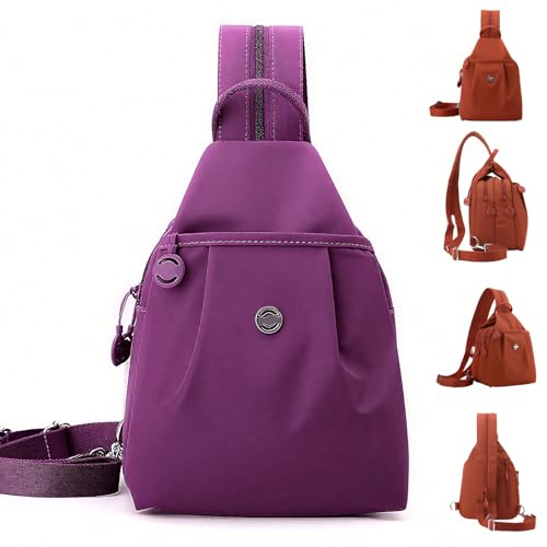 Waterproof Two Way Commuter Bag, Anti-Theft Waterproof 2-Way Commuter Bag Lightweight & Multi-Pockets for Women (Purple) von zoocco