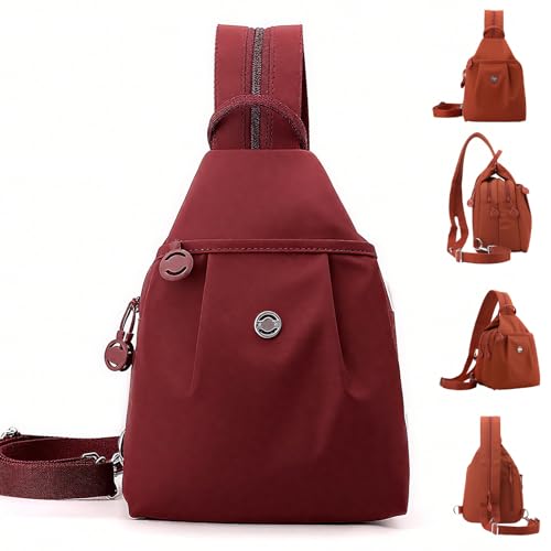 Waterproof Two Way Commuter Bag, Anti-Theft Waterproof 2-Way Commuter Bag Lightweight & Multi-Pockets for Women (Red) von zoocco