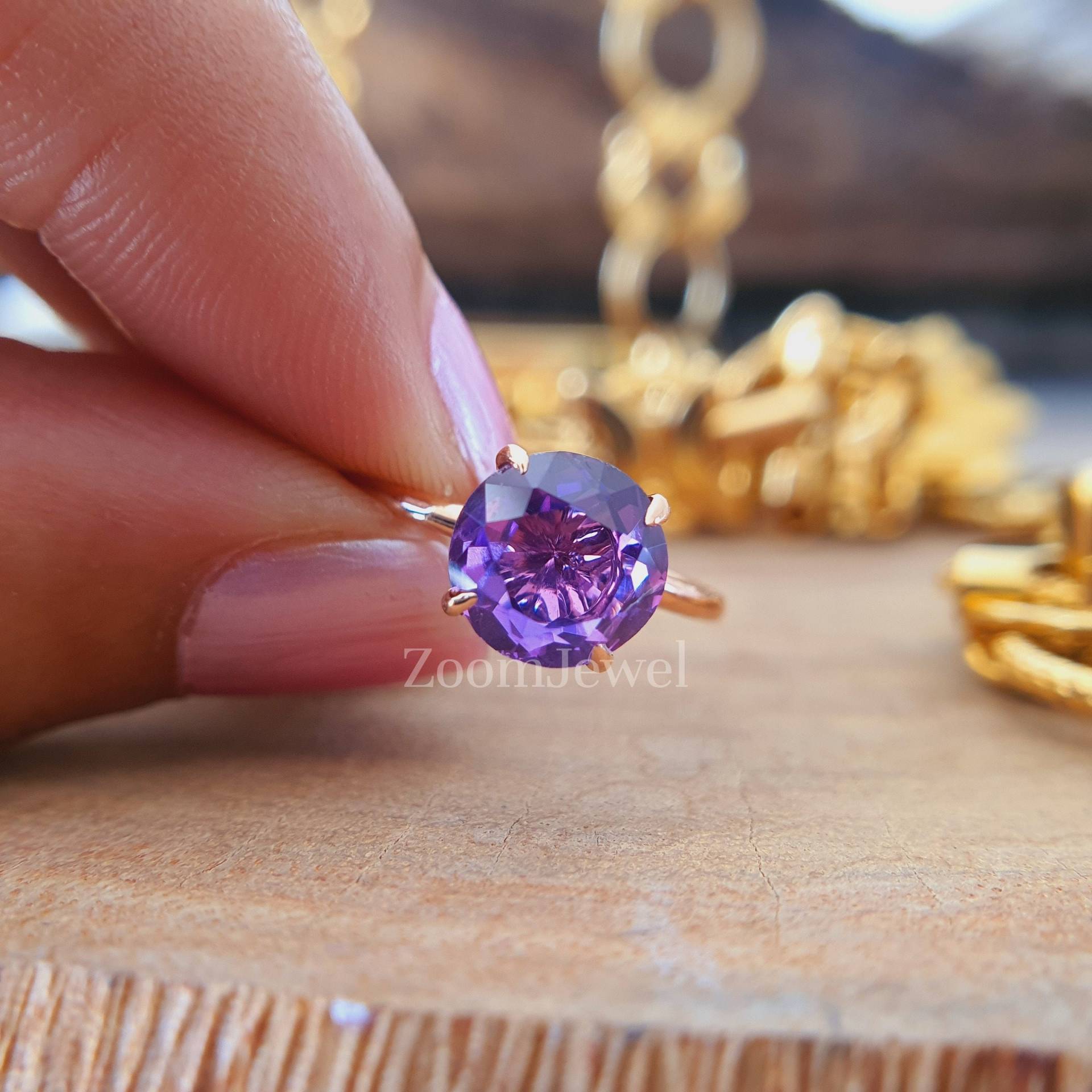 Alexandrit Ring | 1.50Ct Vintage Verlobungsringe Lila Diamant Farbwechsel Lavendel Ringe Alexandrit-Ringe Alexandrit Ring | 1.50Ct Vintage Verlobungsringe Lila Diamant Farbwechsel Lavendel Ringe Alexandrit-Ringe von zoomjewel