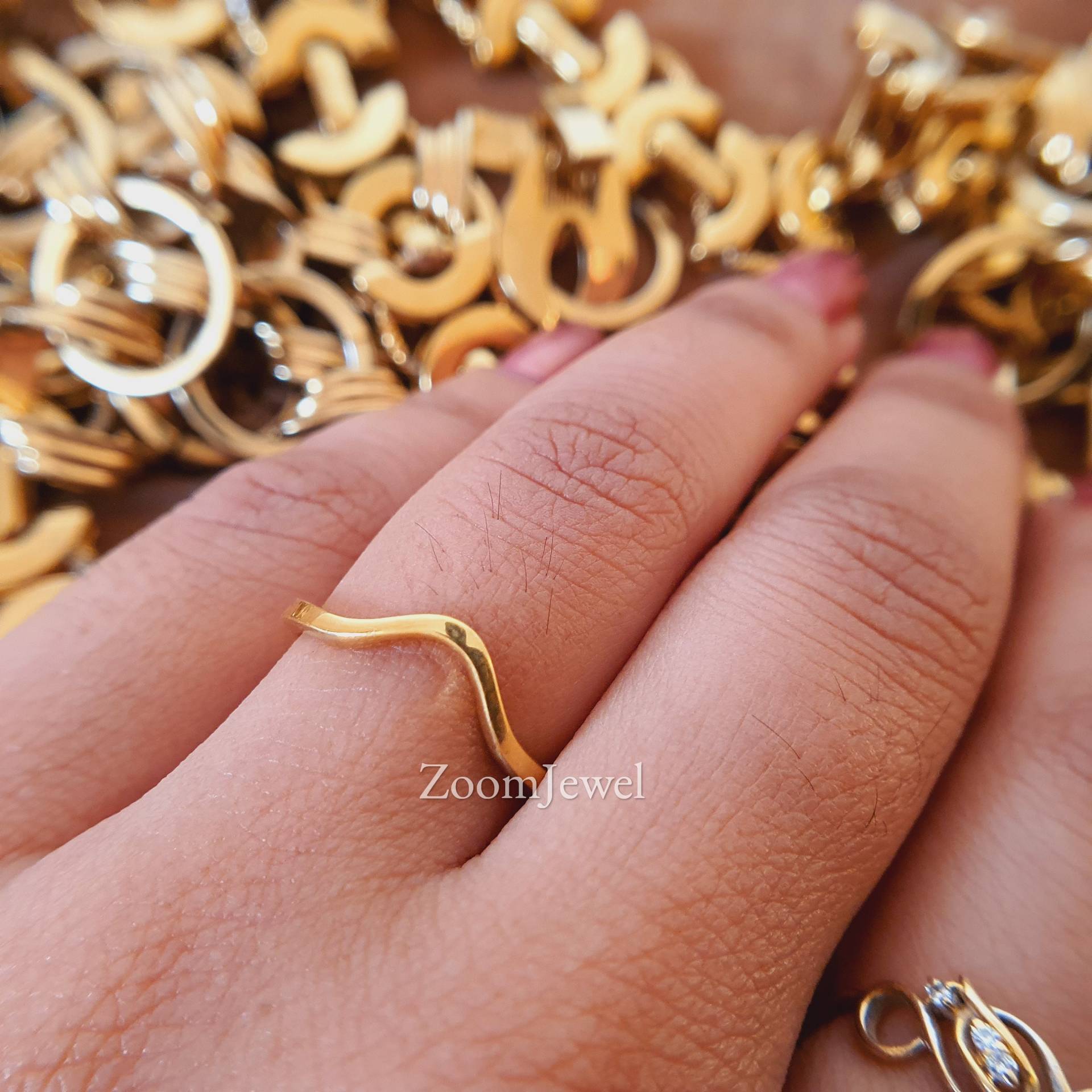 Geschwungener Verlobungsring Einzigartiger Passender Band Gebogener Ehering Ringe Für Frauen Handgemachter Ring Jahrestagsgeschenke Sie Brautring von zoomjewel