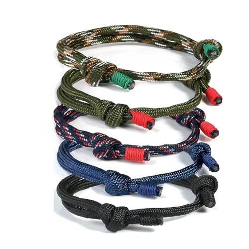 zooting 5 Stück Geflochtene Armbänder Set für Mann Frau,Bunt Marine Seil Schnur Nautische Surf Armband für Männer Herren Jungen,Handgemachtes Navy Seil String Armreif Einstellbar Armkettchen Geschenk von zooting