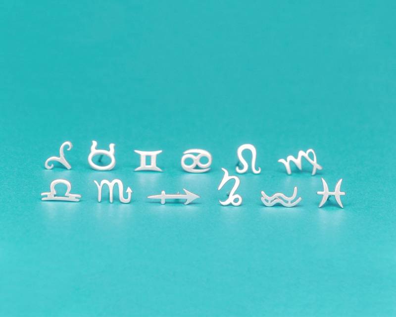 sternzeichen Ohrstecker, Schmuck, Personalisierter Ohrring/234A-Gd von zoozjewelry