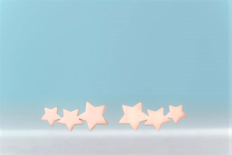 Stern Ohr Kletterer Ohrringe, 3 Kleine Sterne/Sterling Silber Ohrstecker Alltags Schmuck E61 von zoozjewelry