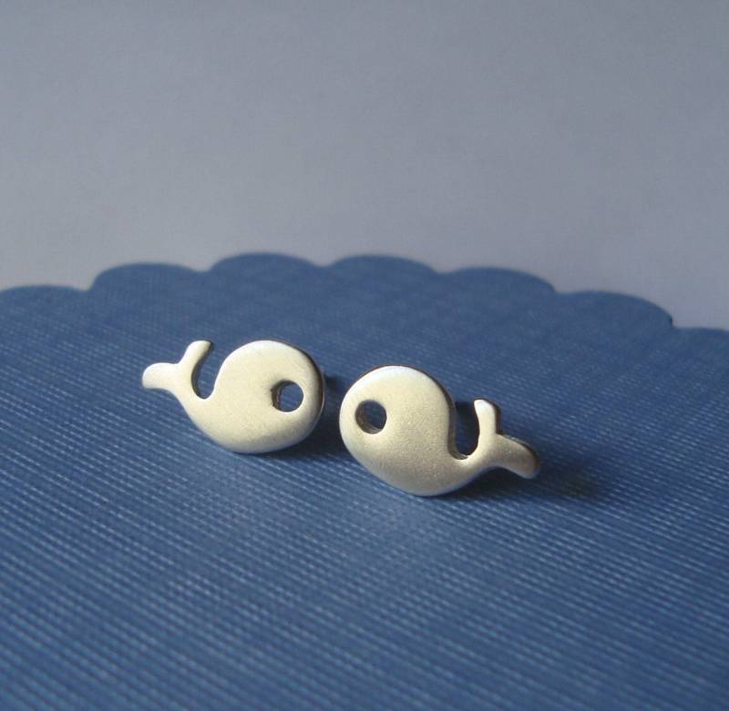 Wal Ohrringe Sterling Silber Ohrstecker Strand Schmuck Fisch Sommer Geschenk Jugendliche Ozean Für Sie Geburtstagsgeschenk/E113 von zoozjewelry