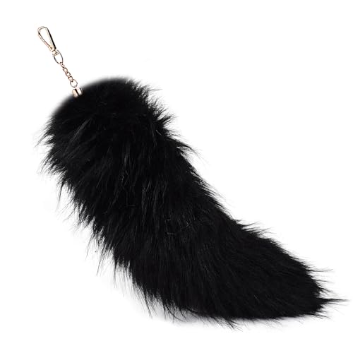 zoufabaola Fuchsschwanz Länge 40cm,fuchsschwanz Anhänger,therian Tail Kunstfell,Schlüsselanhänger Dekorativer Therianschwanz Für Handtasche Rucksack (K) von zoufabaola