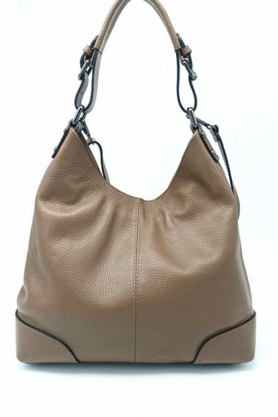Weiche Ledertasche Für Damen, Taupefarbener Schultergurt Weiche Ledertasche Für Damen, Taupefarbener Schultergurt von zouloo