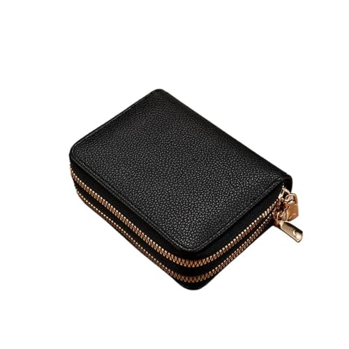 Multifunktionale große Kapazität Kartentasche Damen Mode Einfache Doppelreißverschluss Geldbörse Tragbare Student Münzbörse, Schwarz , S, Modern von zouxangzz