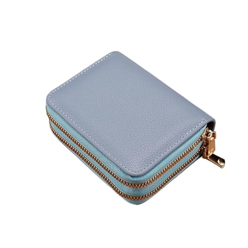Multifunktionale große Kapazität Kartentasche Damen Mode Einfache Doppelreißverschluss Geldbörse Tragbare Student Münzbörse, hellblau, S, Modern von zouxangzz