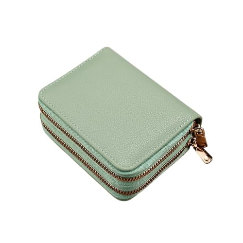 Multifunktionale große Kapazität Kartentasche Damen Mode Einfache Doppelreißverschluss Geldbörse Tragbare Student Münzbörse, lichtgrün, S, Modern von zouxangzz