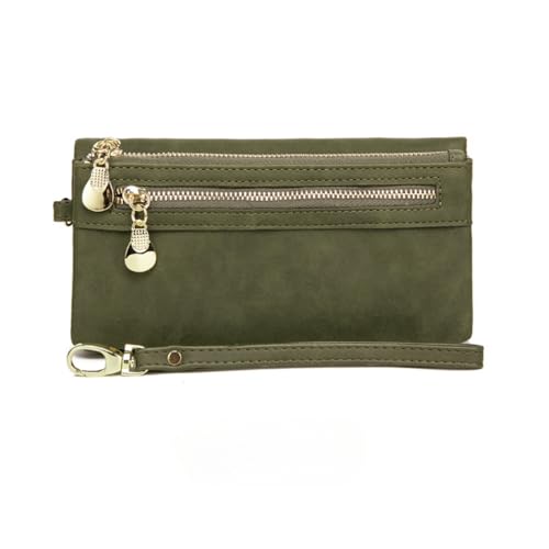 zouxangzz Damen-Geldbörse, lang, mehrere Kartenfächer, abnehmbare Handgelenke, Clutch, Reißverschluss, Münzgeldbörse, dunkelgrün, L, Klassisch zouxangzz Damen-Geldbörse, lang, mehrere Kartenfächer, abnehmbare Handgelenke, Clutch, Reißverschluss, Münzgeldbörse, dunkelgrün, L, Klassisch von zouxangzz