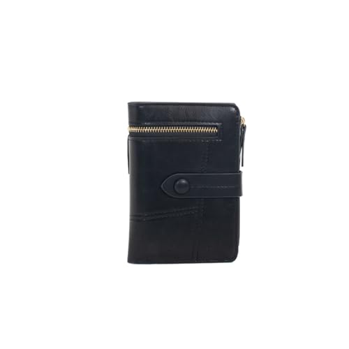 zouxangzz Kurze Damen Geldbörse Multifunktional Faltbar Student Clutch Premium Sense Multi Card Position Münzbörse, Schwarz , S, Modern von zouxangzz