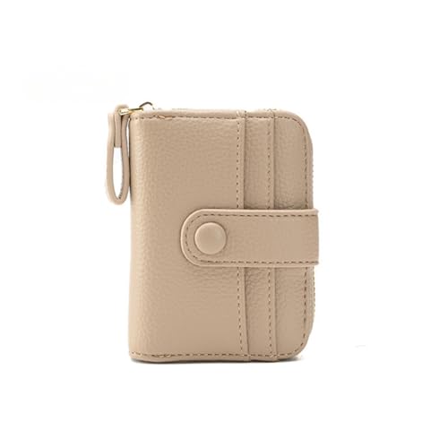 zouxangzz Kurze Damen Münzbörse Große Kapazität Multi-Card Reißverschluss Geldbörse Klein Tragbar Student Kartenetui, aprikose, S, Casual von zouxangzz