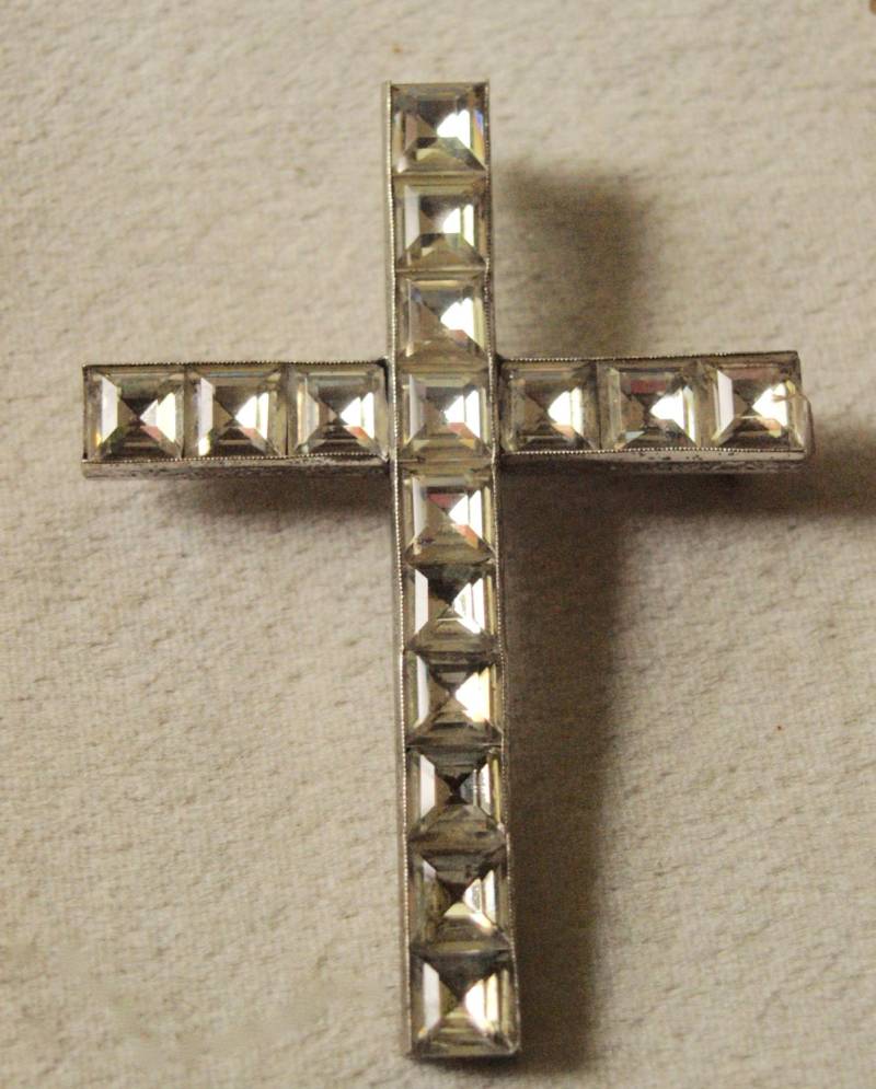 1920Paste Sterling Kreuz Anhänger Brosche Bizarre Serie 1920Paste Sterling Kreuz Anhänger Brosche Bizarre Serie von zouzoubijou