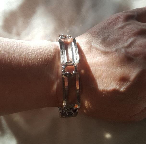 Mid Century Japan Schachbrett Rauchquarz Armband von zouzoubijou