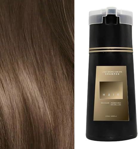3 in 1 Nova Hair Dye Shampoo for Men and Women - Natural Plant Herbs Instant Dye - Safe & Easy to Use Hair Colorant (Light Brown) von zowamap